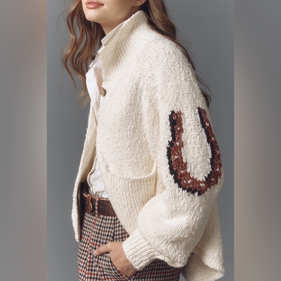 Anthropologie Pilcro Western Horse Graphic Cardigan Sweater (Size L) - Picture 3 of 8